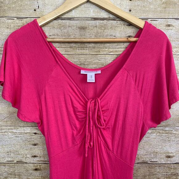 Motherhood Flutter Sleeve Maternity Dress Pink Size Medium - Picture 3 of 4